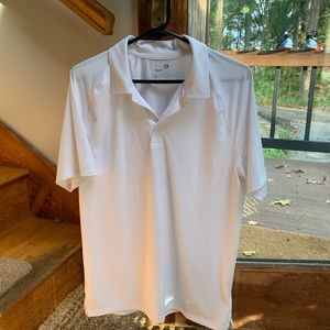 Men’s Gapfit Recycled Active Polo; medium; white; gently worn.